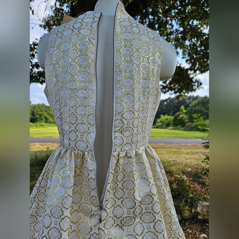 Rewind Gold Cream Sleeveless Dress - Picture 8 of 15